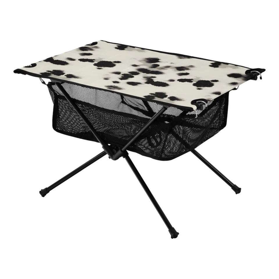 Cooking Art Leopard Camping Folding Table Portable Beach Table with Storage Bag Compact Picnic Table for Outdoor Travel Fishing BBQ