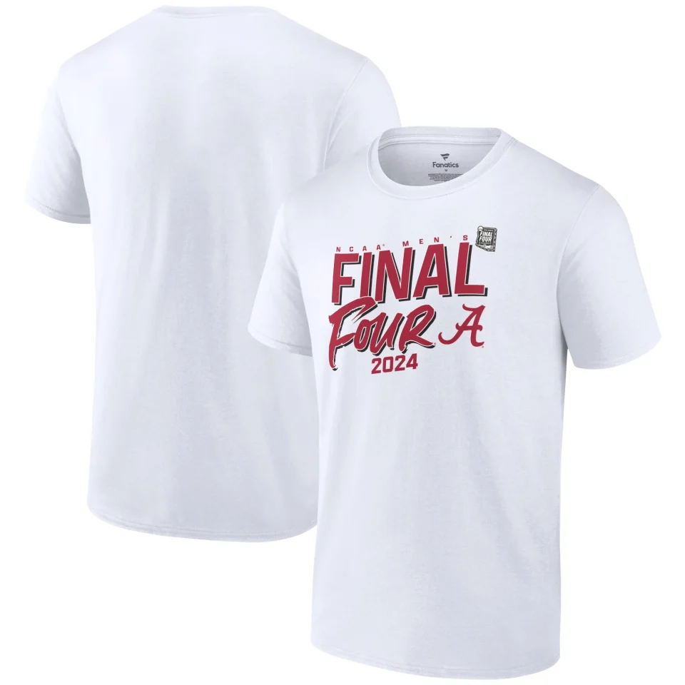 Prime BPA-Free Men's Fanatics Branded White Alabama Crimson Tide 2024 NCAA Men's Basketball Tournament March Madness Final Four Elite