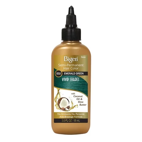 Clear Storage Bigen Semi Permanent Hair color, Eg3 Emerald Green, 3 Oz, 2 Pack