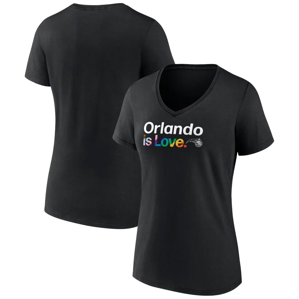 Cast Iron Travel Women's Fanatics Branded Black Orlando Magic City Pride Team Logo V-Neck T-Shirt