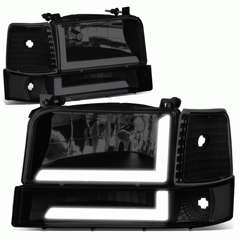 Premium Cast Iron 92-96 d F150 F250 F350 6Pcs Headlight+Bump