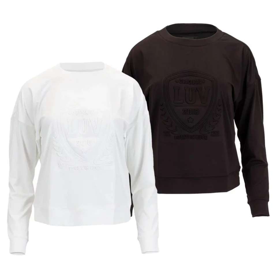 Core Food-Grade Lucky In Love Women`s The Original Long Sleeve Tennis Top ( SMALL White )
