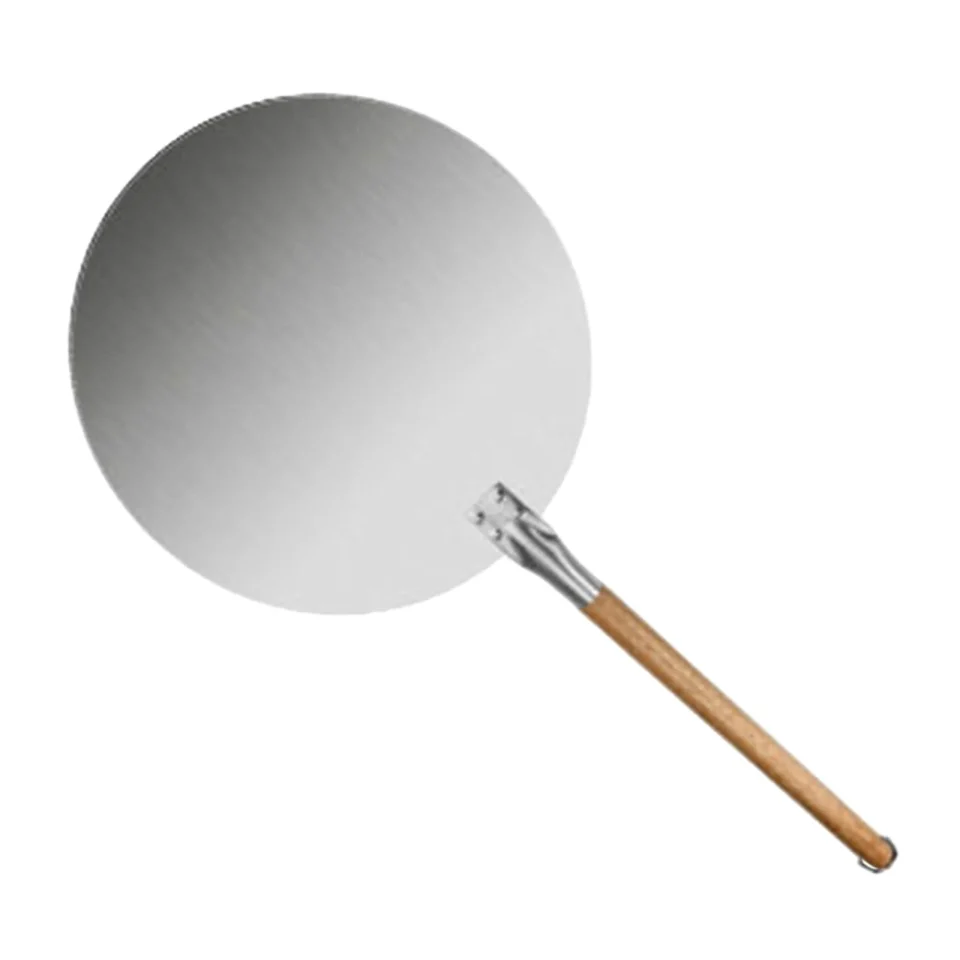 Matte kowaku Stainless Steel Pizza Peel Pizza Paddle Oven Accessories Homemade Pizza Bread with Wooden Handle Metal for Pizza Cheese Bread M