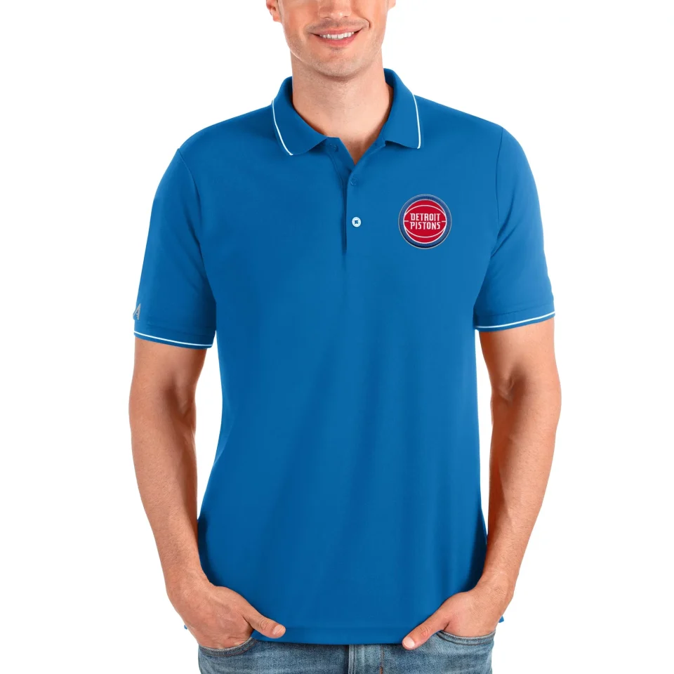 Multi-Purpose Value Men's Antigua Blue Detroit Pistons Affluent Polo