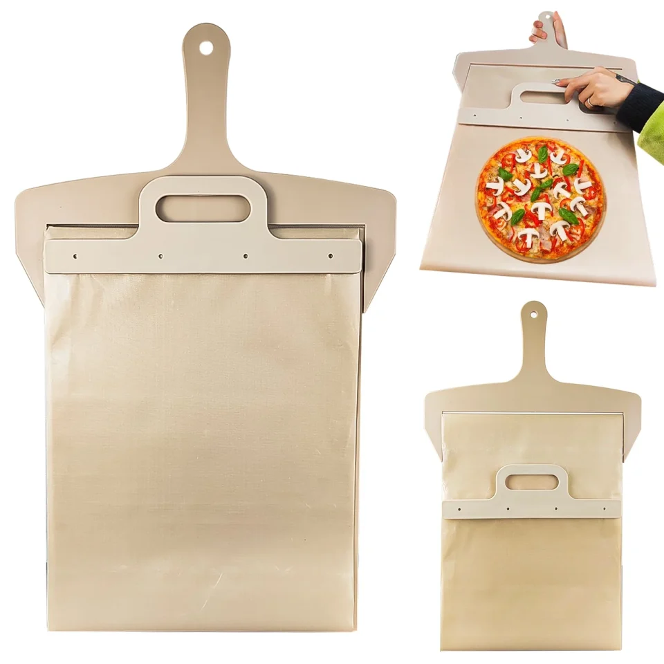 Thickened Long-Lasting Miqiao Premium Sliding Pizza Peel,Non-Stick Pizza Spatula Paddle, Smart Pizza Slider for Ovens, Large 22.83 x 11.8 Pizza Board (Wood)