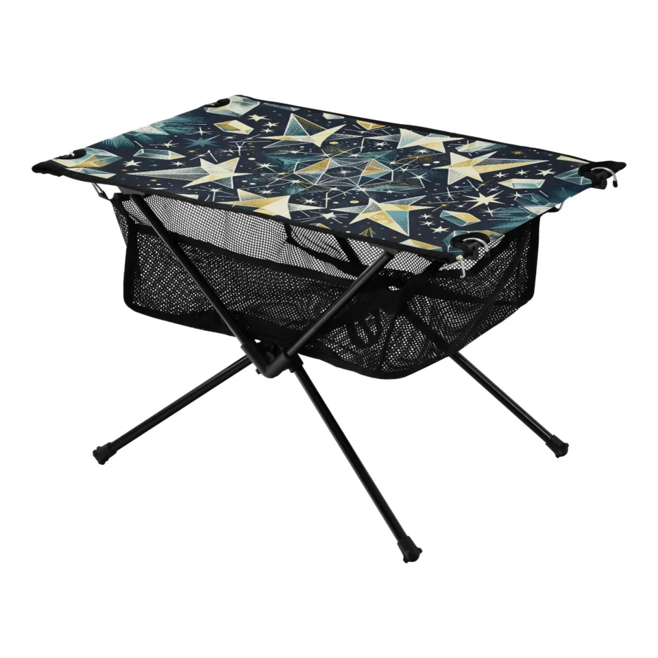 Premium Leak-Proof Graffiti Starry Camping Folding Table Portable Beach Table with Storage Bag Compact Picnic Table for Outdoor Travel Fishing BBQ