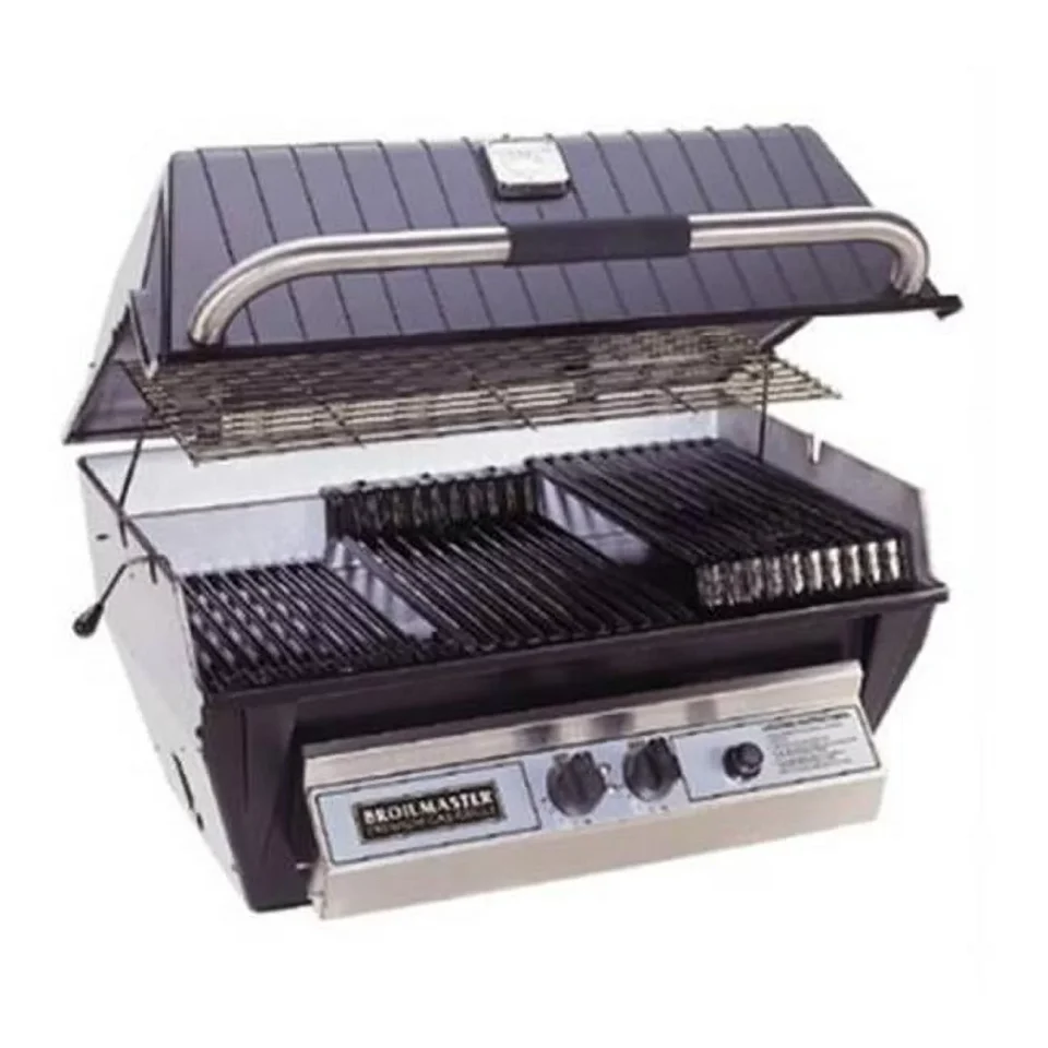 Cast Iron Lightweight Broilmaster N Premium Grill Head with Flare Busters Briquets - Black - Propane