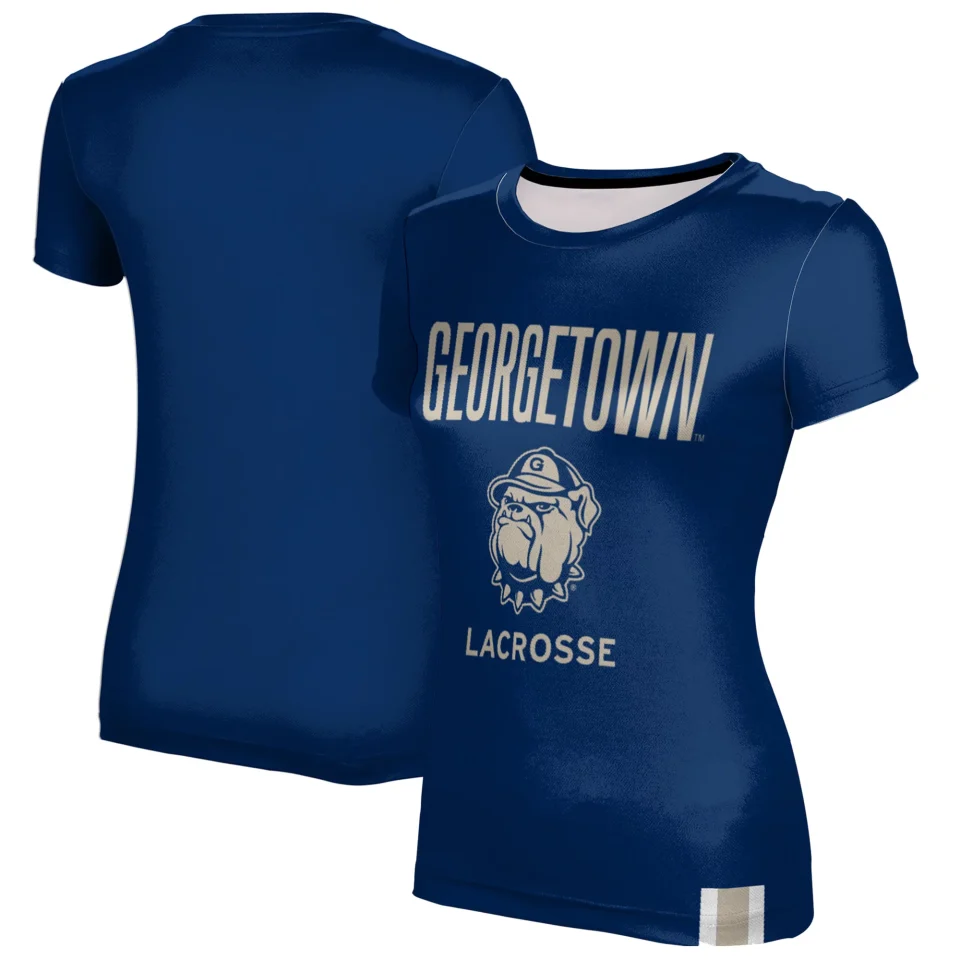Eco-Friendly Easy-Clean Women's Navy Georgetown Hoyas Lacrosse T-Shirt