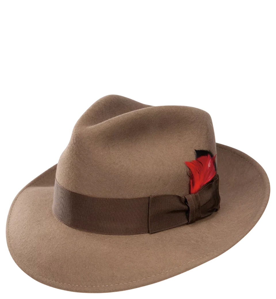 Office Popular Stetson Gurnee Crushable Wool Fedora - Camel