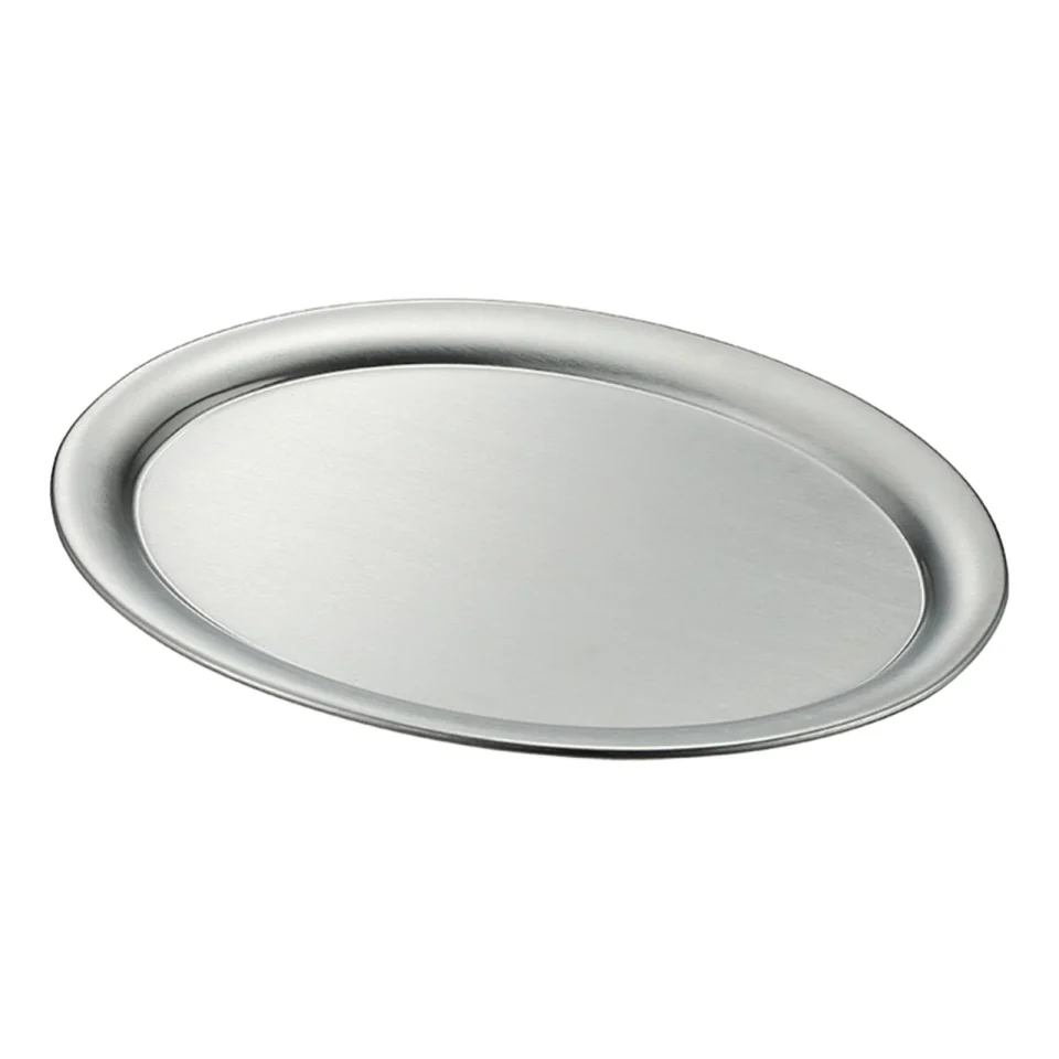 Best-Selling flameer Stainless Steel Dessert Appetizer Plates Dish Korean Camping Serving 27x19.5x1.1cm