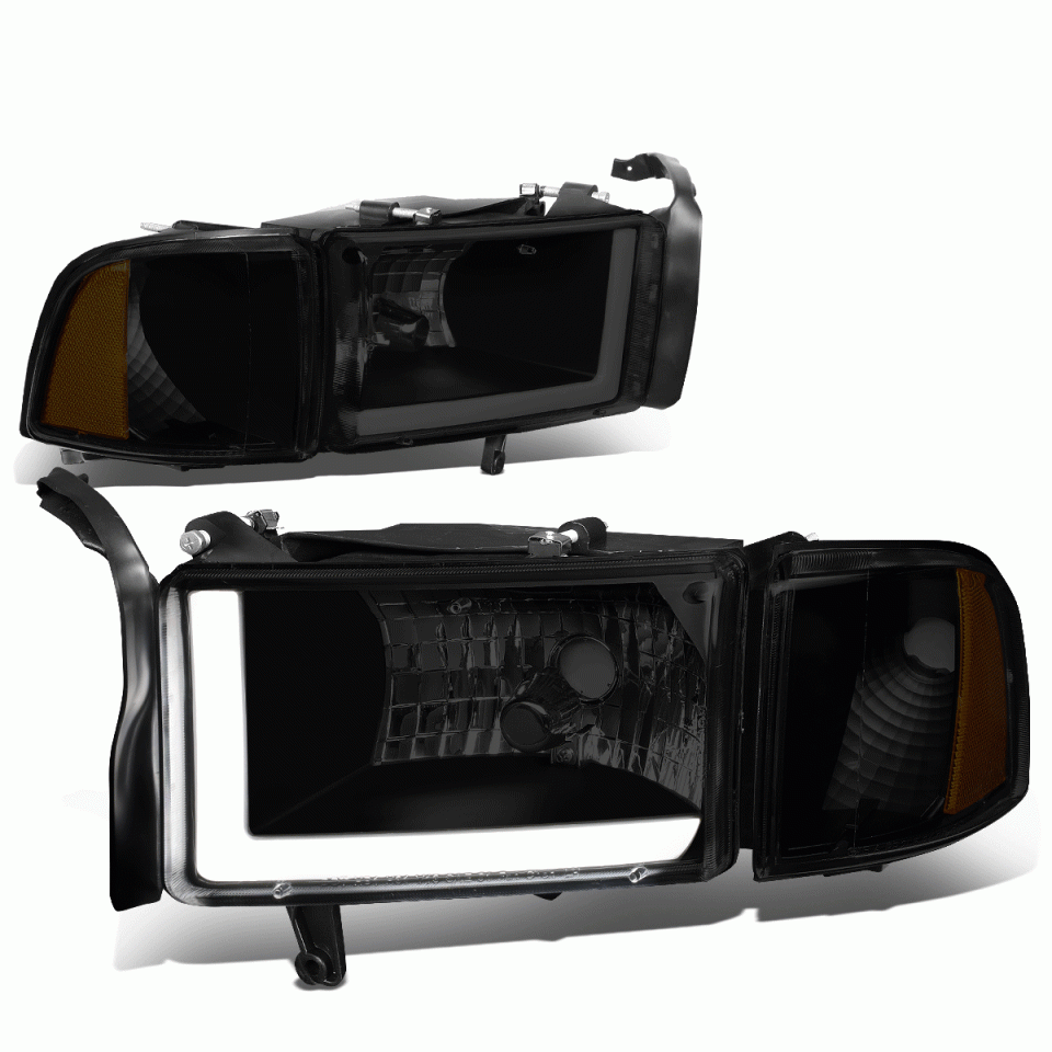 Non-Toxic Dining 1994-2002 RAM 1500 2500 3500 Tinted/Amber Corner LED DRL Headlight Head Lamp