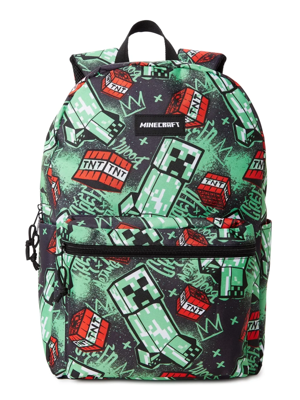 Popular Gift-Ready Minecraft Unisex TNT Printed Backpack Green Black