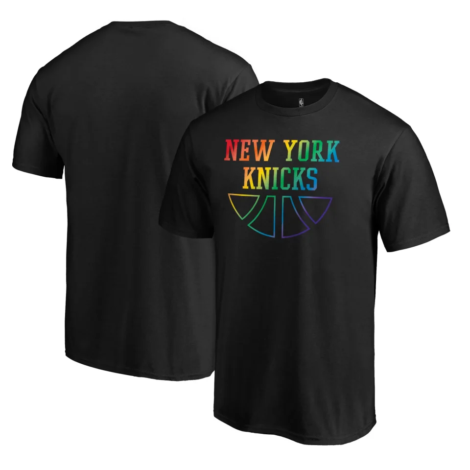 Thickened Baking Men's Fanatics Branded Black New York Knicks Team Pride Wordmark T-Shirt