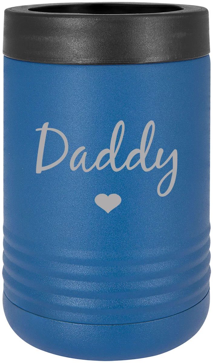 Baking Daddy Stainless Steel Engraved Insulated Beer Beverage Holder Can Cooler, Blue