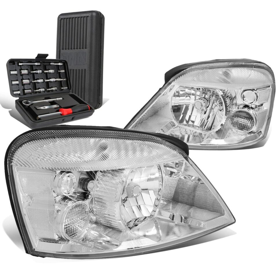 Ultimate Non-Toxic 2004-2007 d Freestar Monterey Chrome/Clear Signal Headlight Lamp+Tool Box