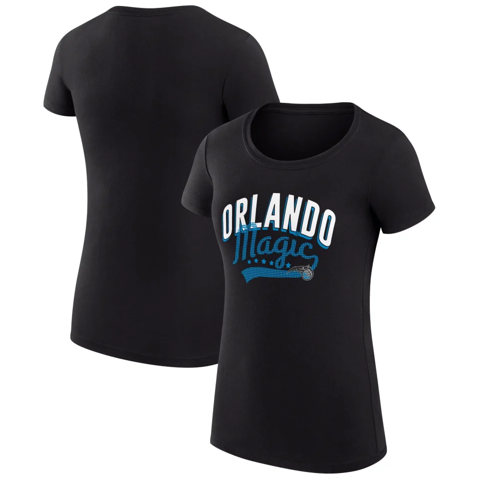 BPA-Free Baking Women's G-III 4Her by Carl Banks Black Orlando Magic Filigree Logo Fitted T-Shirt