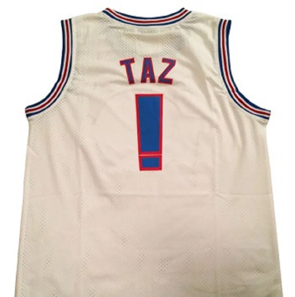 Wooden Taz Tune Squad White Jersey Tasmanian Devil Space Jam Basketball ! Brand
