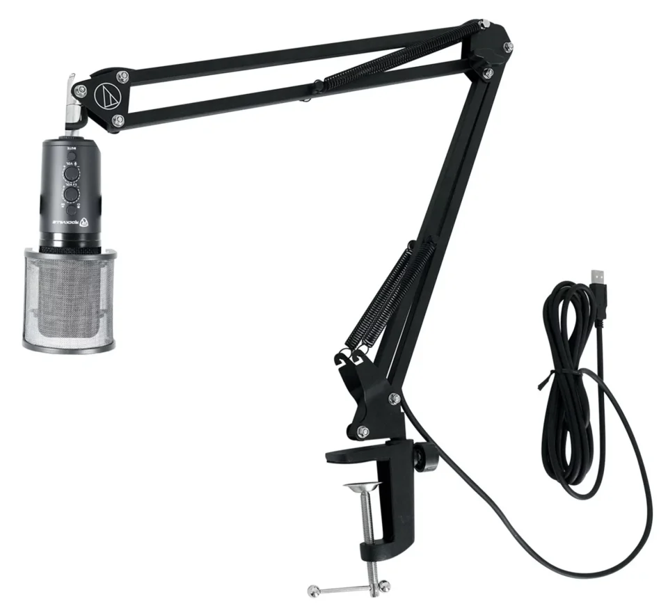 Food-Grade Rockville ROCK-STREAM PRO USB Microphone Recording Mic+Audio Technica Boom Arm