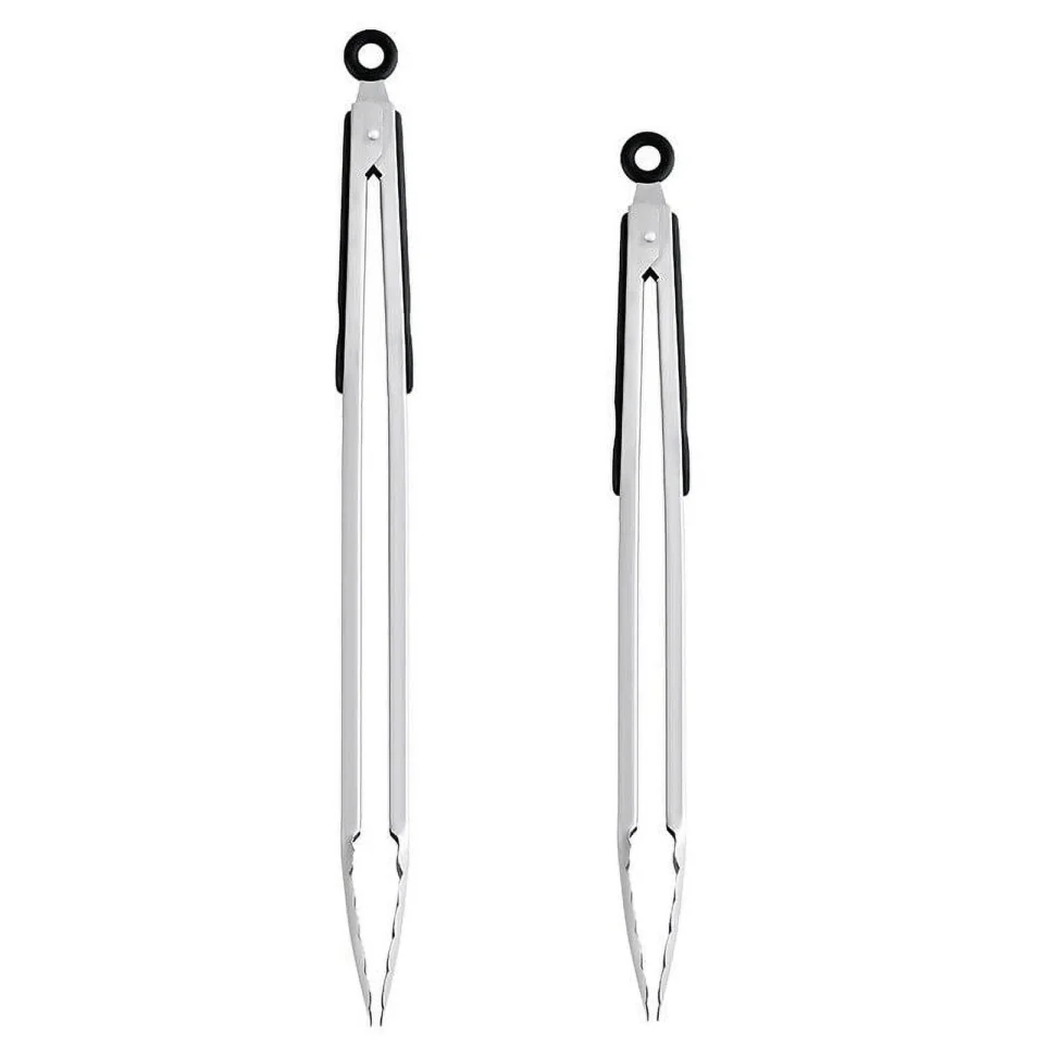 Food-Grade Versatile Z GRILLS Kitchen Tongs for Cooking Serving Grilling Barbecuing Salads Kitchen Clips Easy to Use, BBQ Heavy Duty Serving Food Stainless Steel Tongs (12'' & 9'' )