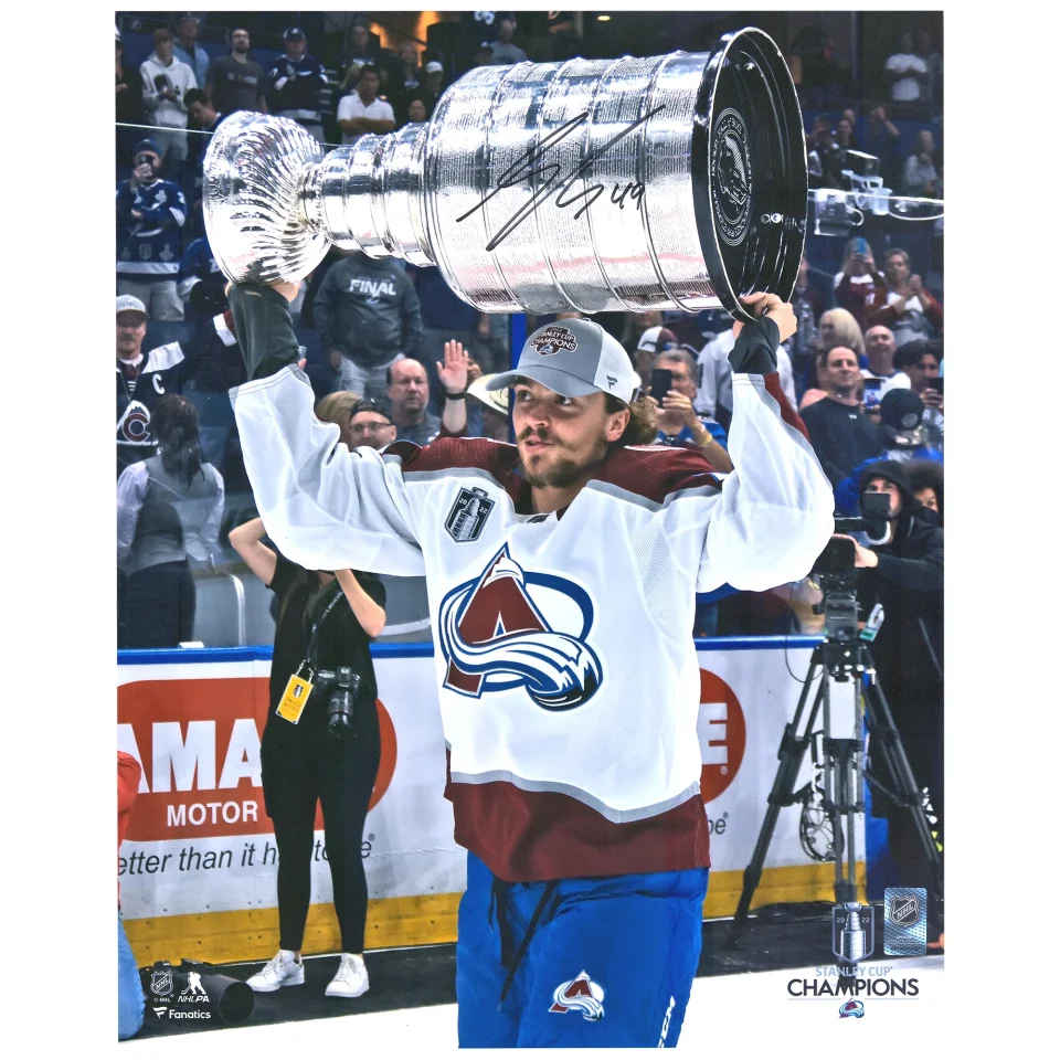 Baking Samuel Girard Colorado Avalanche Autographed 2022 Stanley Cup Champions 16 x 20 Raising Cup Photograph - Fanatics Authentic Certified