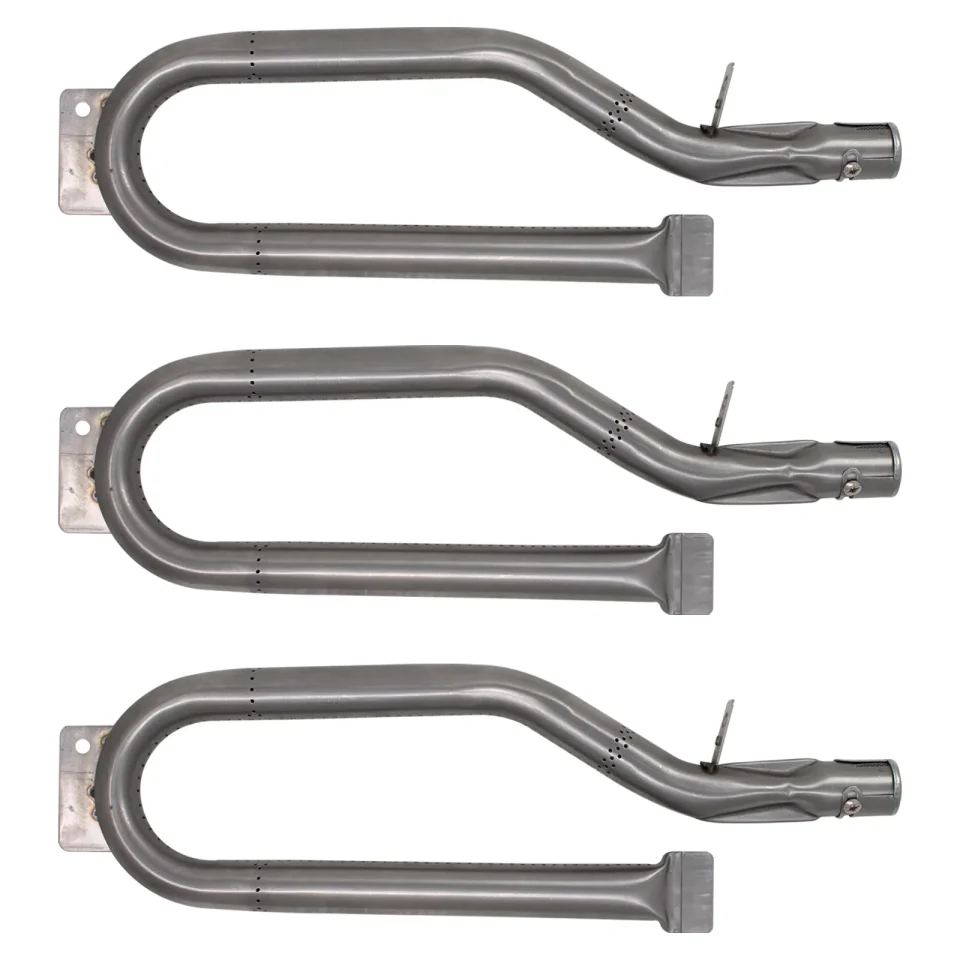 BPA-Free Easy-Clean 3-Pack BBQ Gas Grill Tube Burner Replacement Parts for Outdoor Gourmet BQ05037-2 - Compatible Barbeque Stainless Steel Pipe Burners
