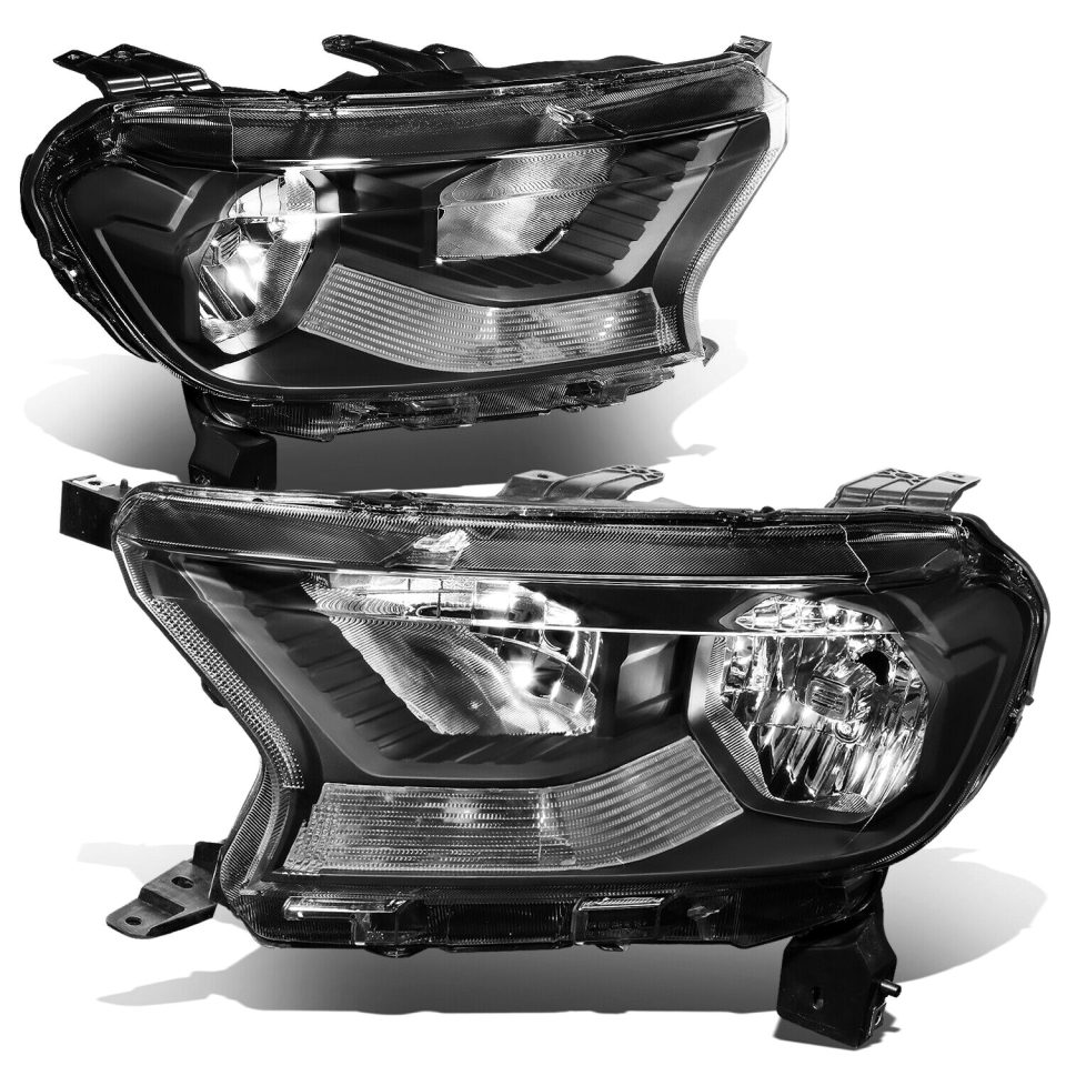 Pure 19-21 d Ranger XL XLT Factory Style Headlights Head Lamps Black/ Clear