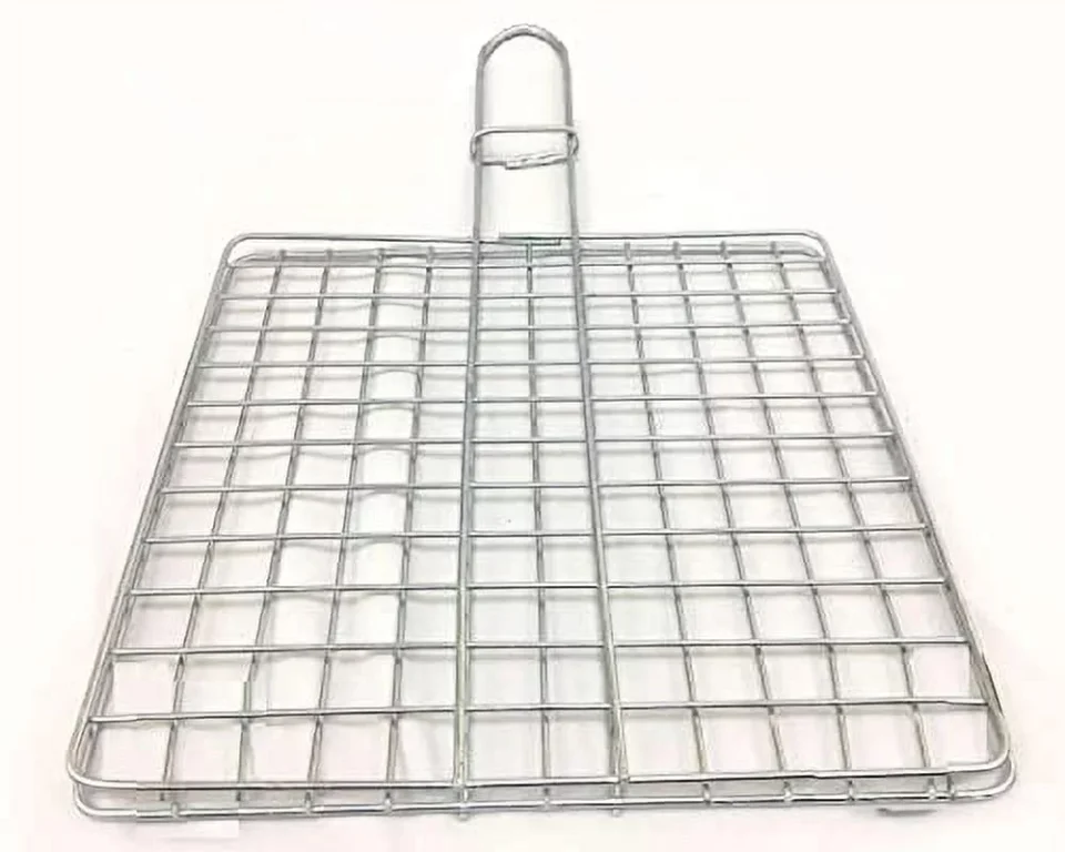 Easy-Clean Long-Lasting Made in Mexico Fish Steak Kabob Vegetable BBQ Grill Portable Basket Rejilla Parrilla De Mano Zarandeado 20x20