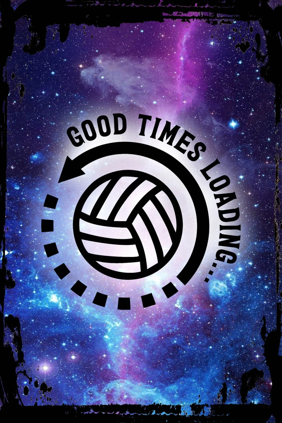 Bamboo Galaxy Inspirational Wall Art Good times loading volleyball silhouette circle caps sports love Metal Wall Art Decor Funny Gift
