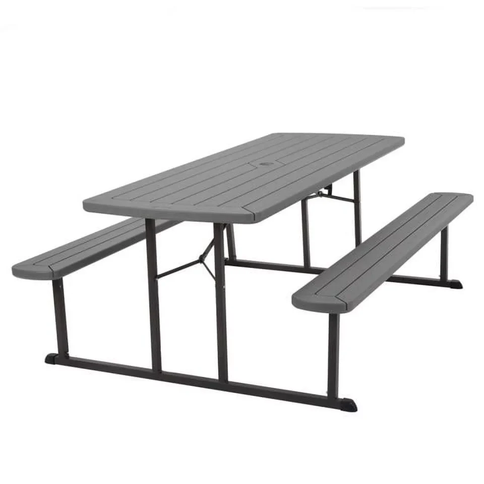 Storage Folding Picnic Table, Gray