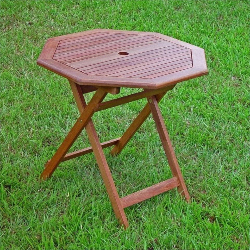 Ceramic Pemberly Row 30 Folding Patio Table in Stain