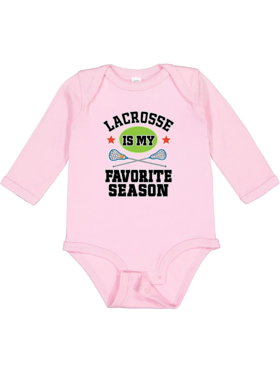 Ceramic Inktastic Lacrosse Is My Favorite Season Boys or Girls Long Sleeve Baby Bodysuit
