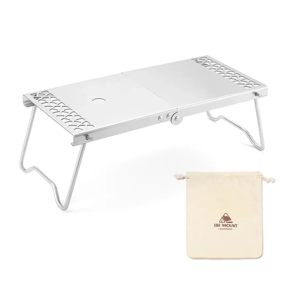 Food-Grade Healthy Anself Stainless Steel Outdoor Camping Table Lightweight Folding Table Picnic Table with Carrying Bag