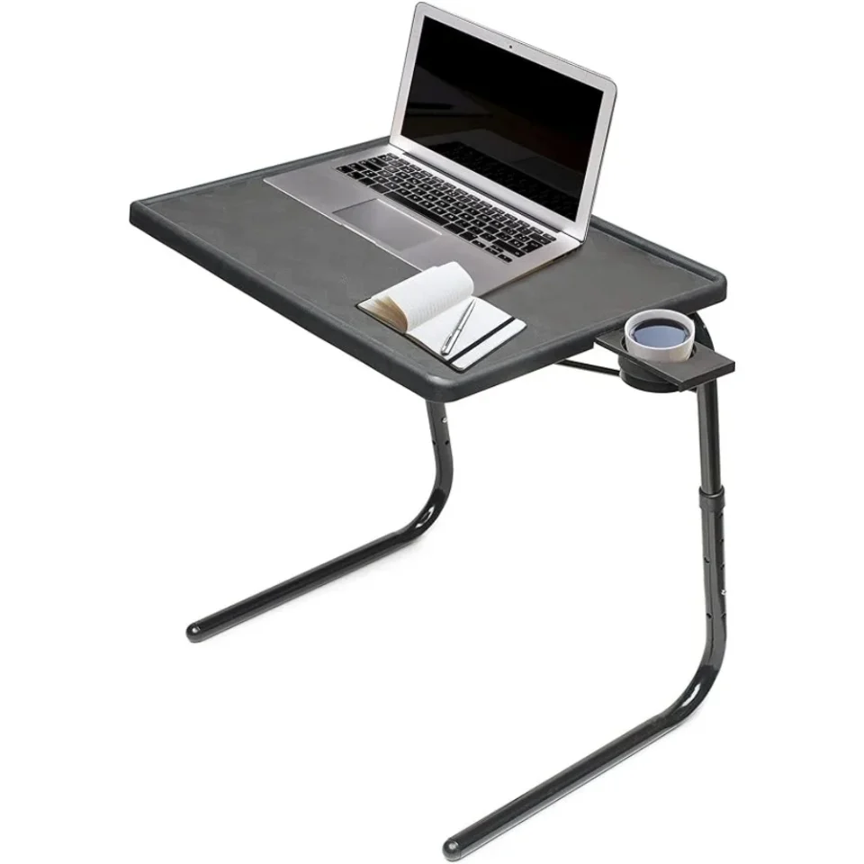 Ultimate II Folding TV Tray Table and Cup Holder with 6 Height and 3 Angle Adjustments the TV Tray (Black)