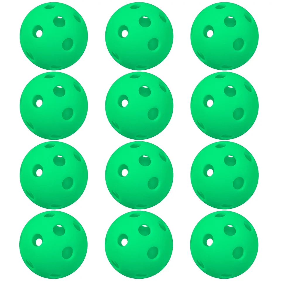 Long-Lasting Tomshine 12 Packs 26 Holes Indoor Pickleball Balls for Indoor Court
