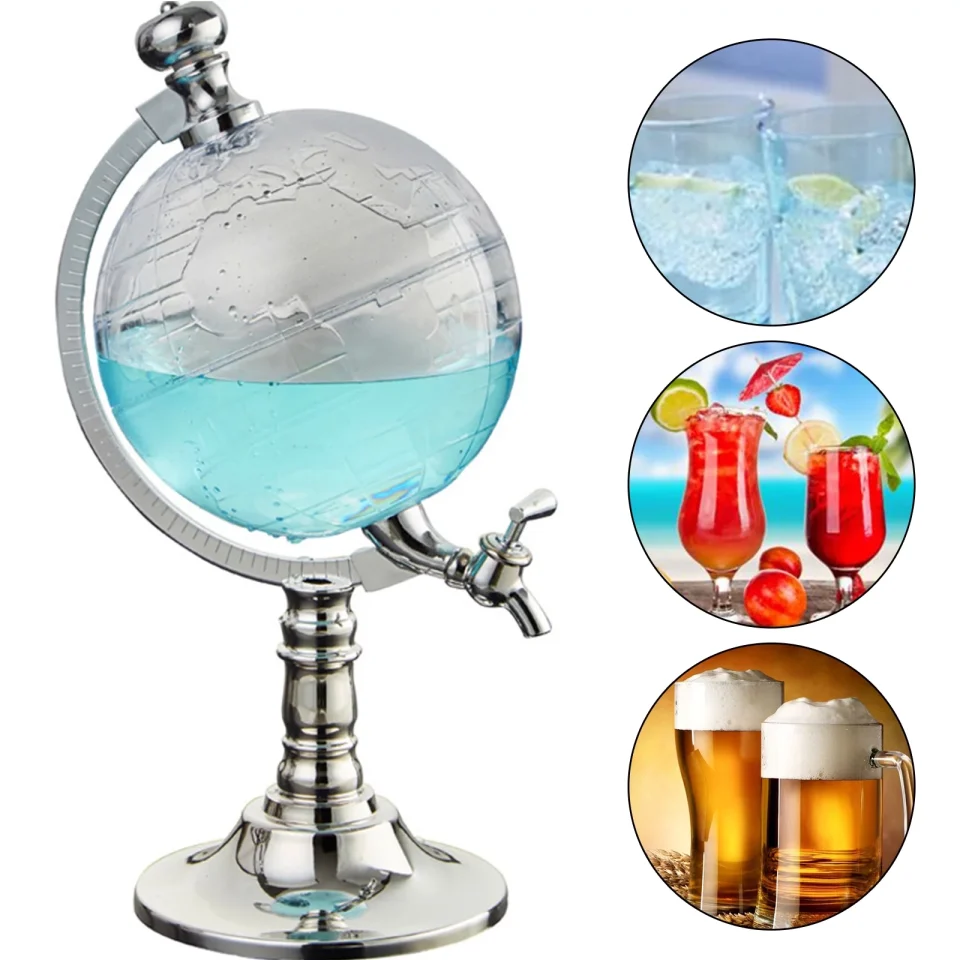 Versatile 1.5L Globe Shaped Wine Dispenser Beverage Drink Alcohol Liquor Beer Whiskey Storage