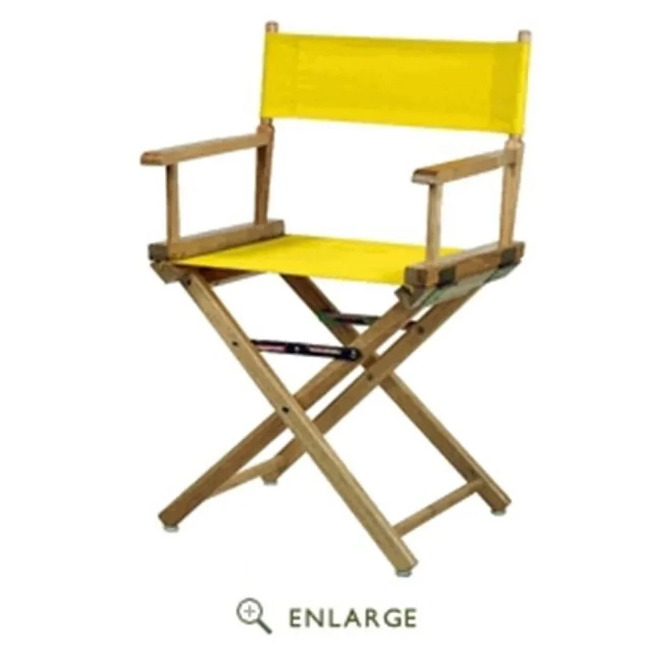 Popular 200-00-021-14 18 in. Directors Chair Natural Frame with Yellow Canvas